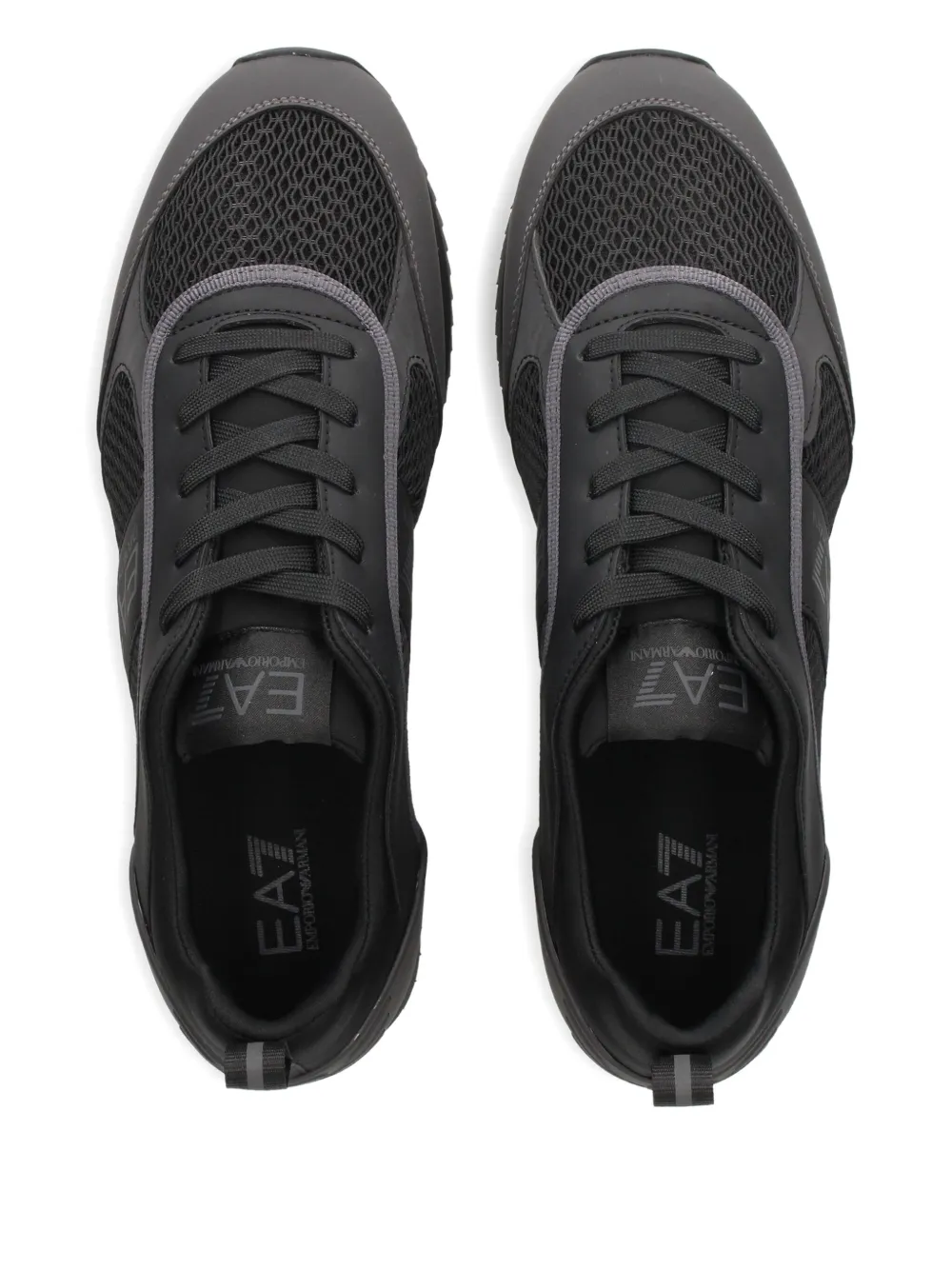 Ea7 Emporio Armani logo-detail mesh sneakers Black