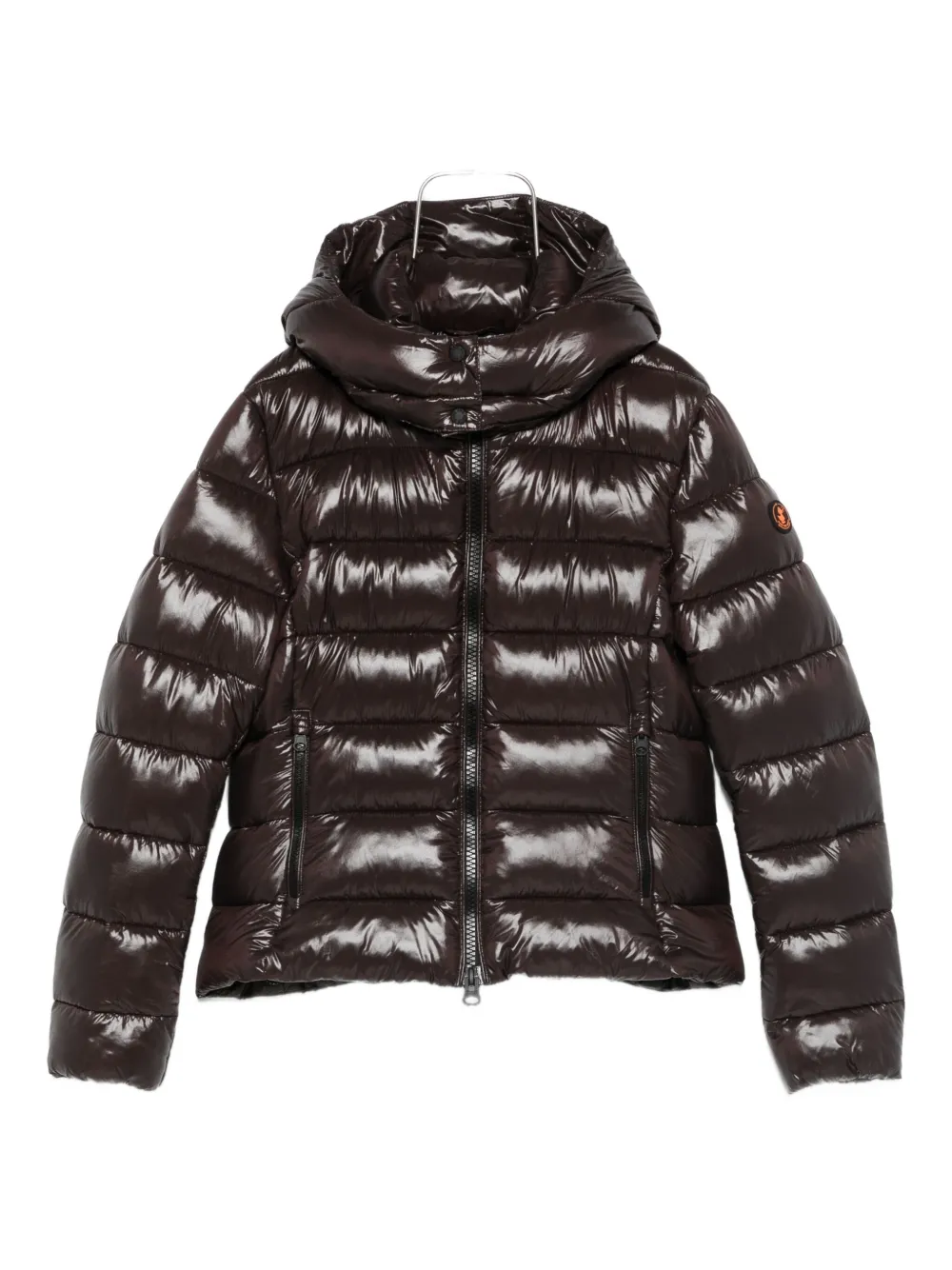 Save The Duck Quilted Jacket With Hood And Cropped Fit In Black