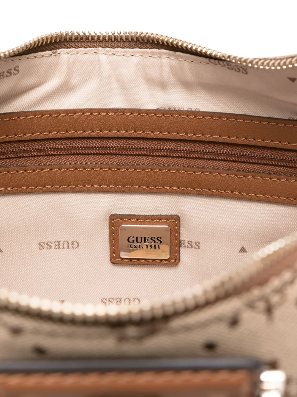 GUESS USA Schoudertas met logoplakkaat Beige