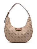 GUESS USA logo-plaque curved shoulder bag - Neutrals