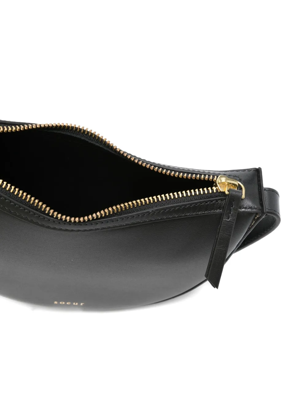 Soeur Zipper Shoulder Bag In Black