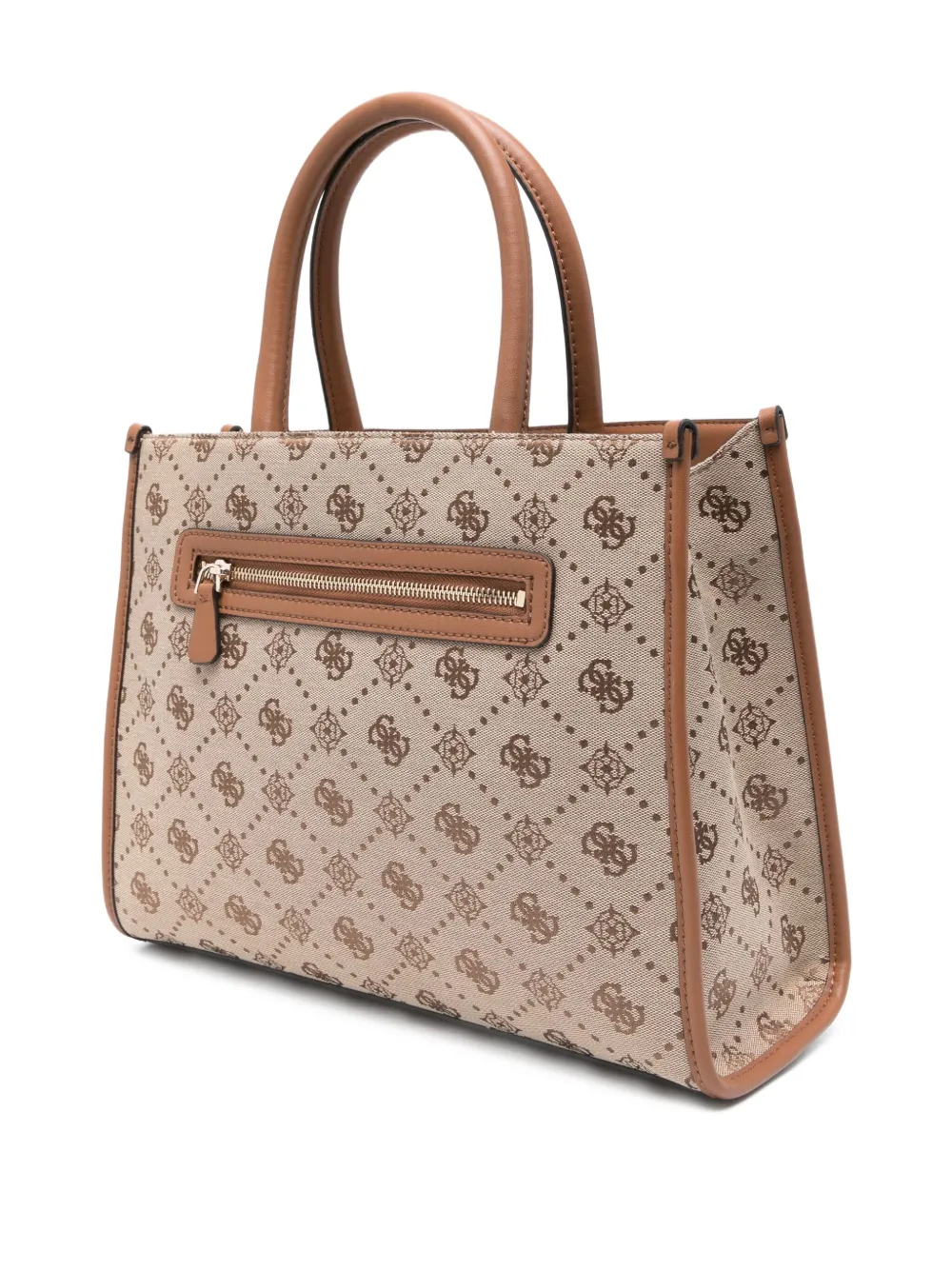 GUESS USA logo-plaque top-handle tote bag - Beige