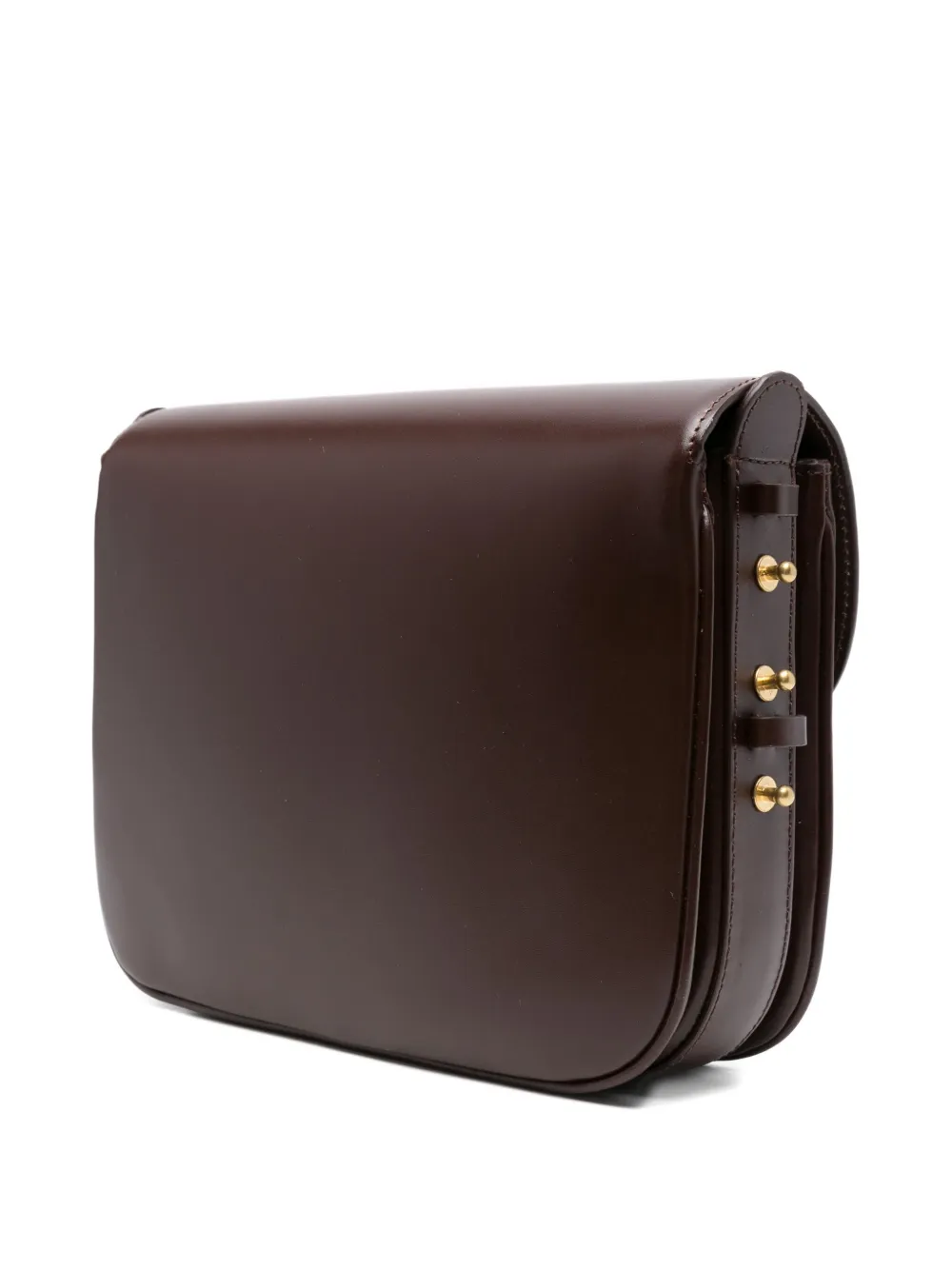 Soeur Womens Marron Fonce Bell Very Mini Patent-leather Cross Body Bag In Brown