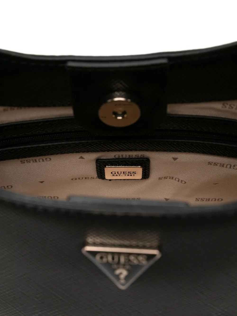 GUESS USA Brot leren schoudertas Zwart