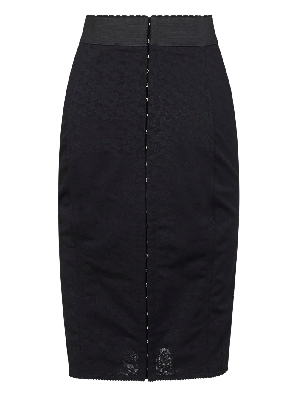 Dolce & Gabbana Lace-insert Pencil Midi Skirt In Black
