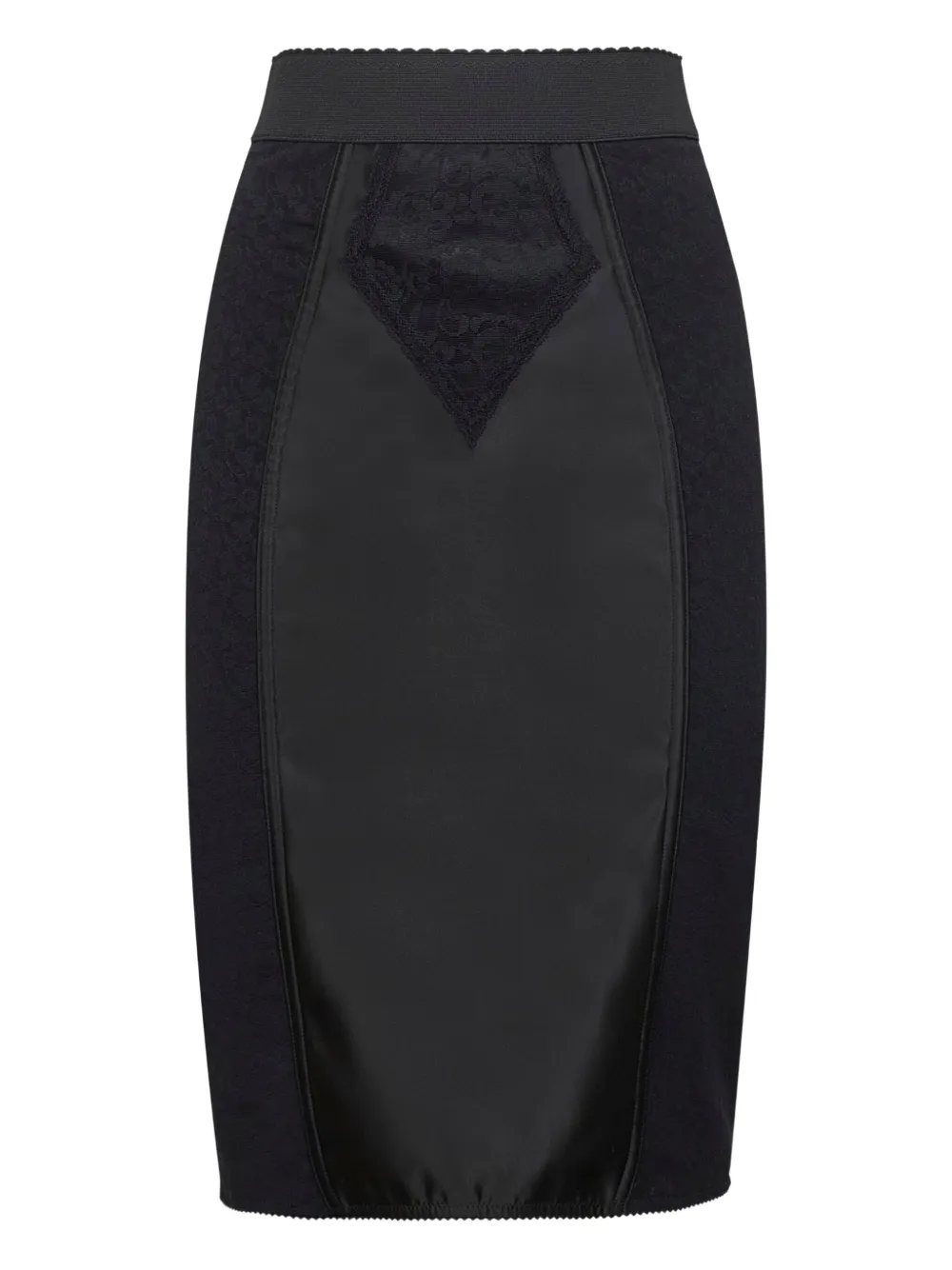 Dolce & Gabbana lace-insert pencil midi skirt - Zwart