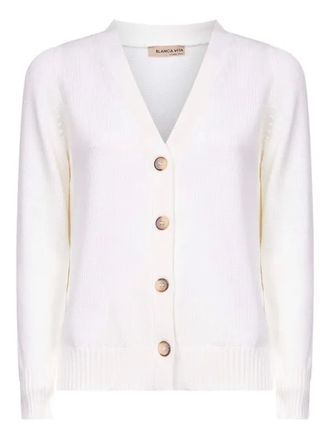 Blanca Vita button-placket ribbed cardigan