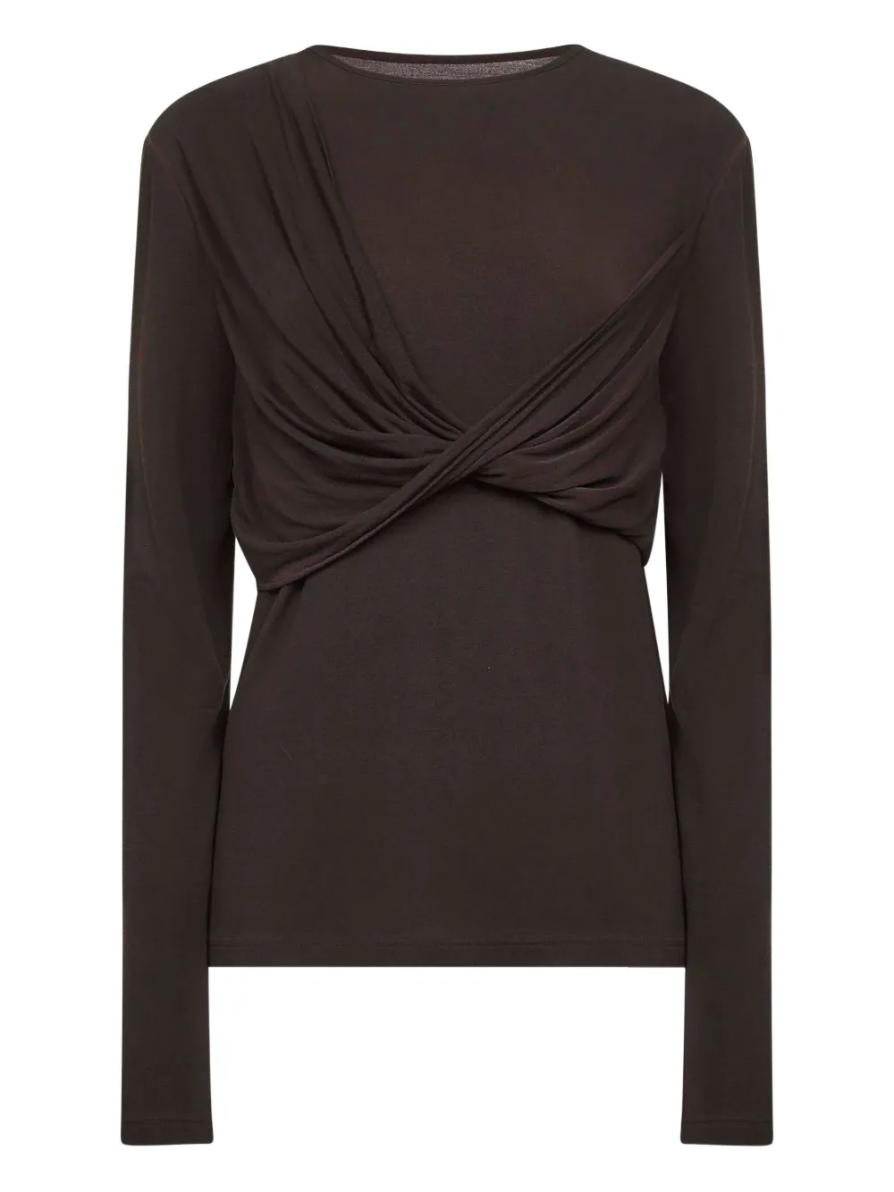 twisted-panel long-sleeve top