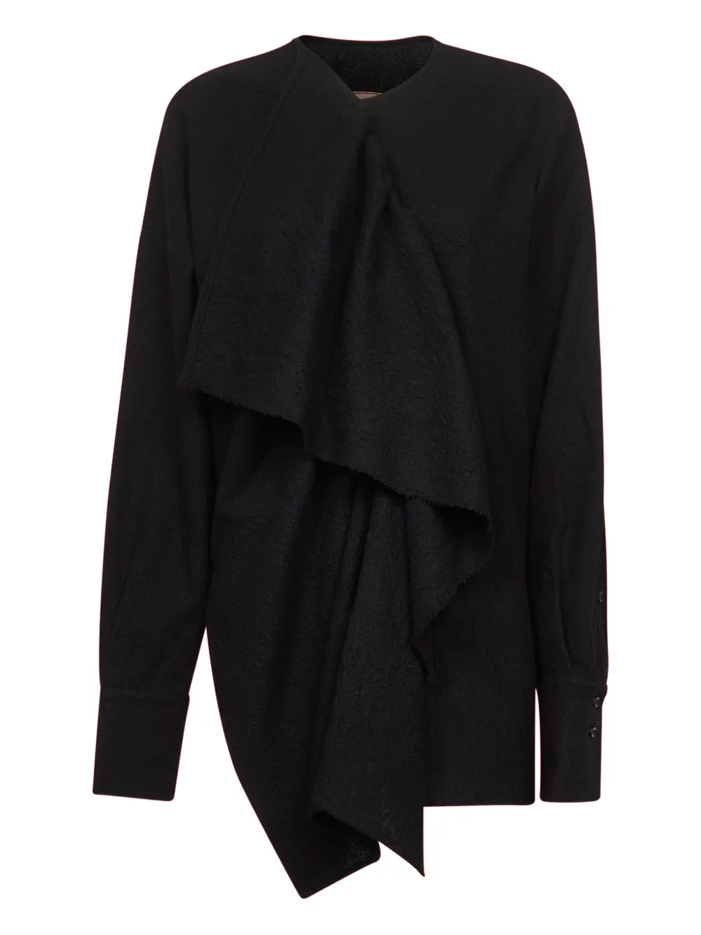Uma Wang ruffle wool sweaters Zwart