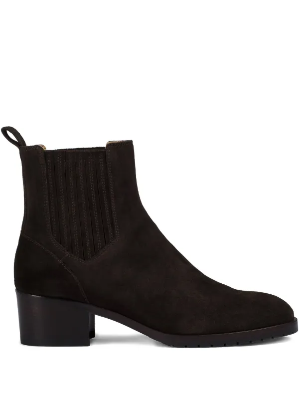 Doucal's Elastic-panel Suede Boots in Brown