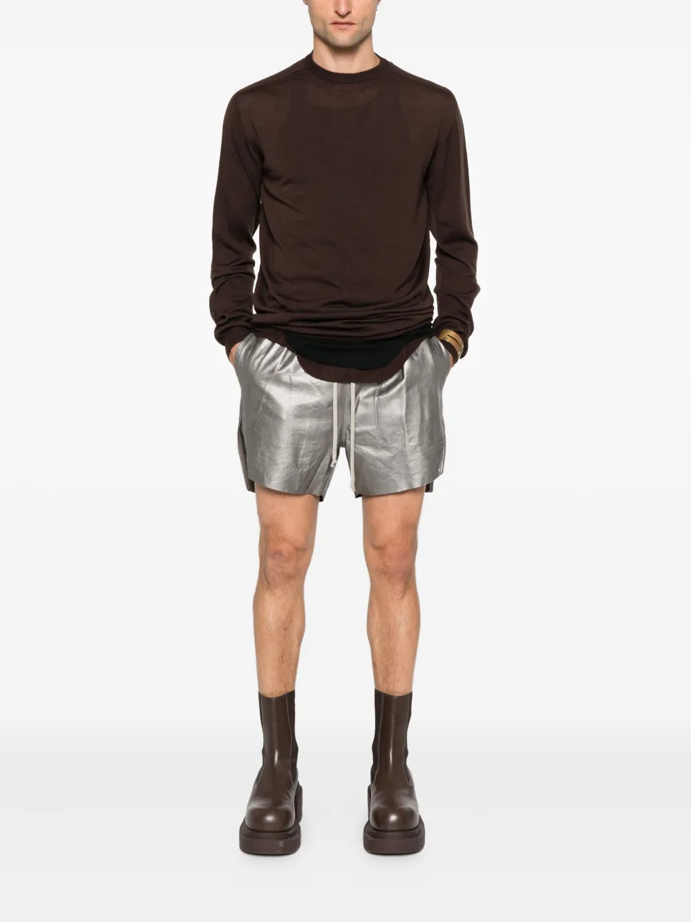 Rick Owens Wollen trui met ronde hals Bruin