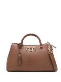 GUESS USA logo-plaque snakeskin-effect shoulder bag - Brown