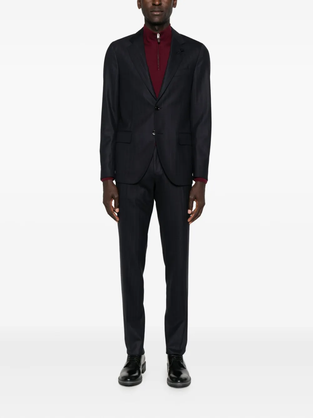 Canali Trui met hoge hals en rits - Rood