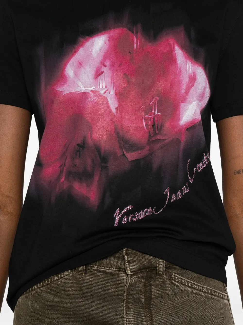 Versace Jeans Couture print cotton t-shirt Zwart