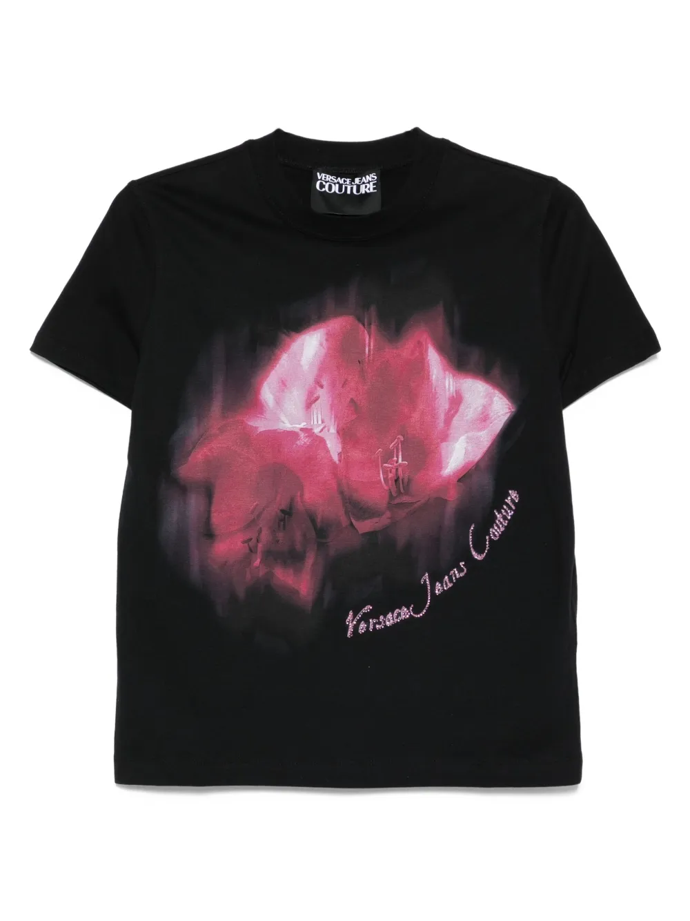 Versace Jeans Couture print cotton t-shirt - ブラック Versace Jeans Couture print cotton t-shirt - ブラック