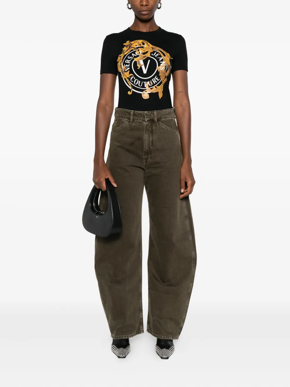 Versace Jeans Couture logo T-shirt Zwart