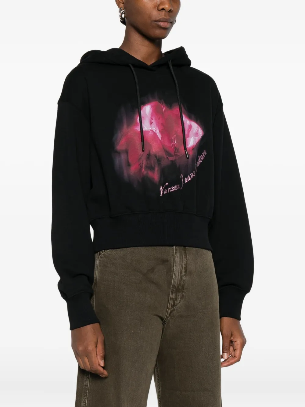 Versace Jeans Couture graphic-print hoodie Zwart