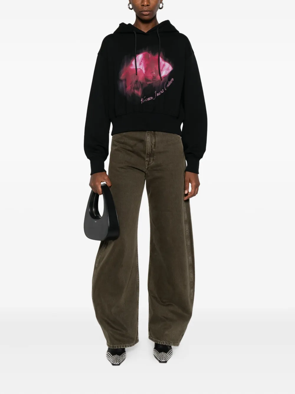 Versace Jeans Couture graphic-print hoodie - Zwart