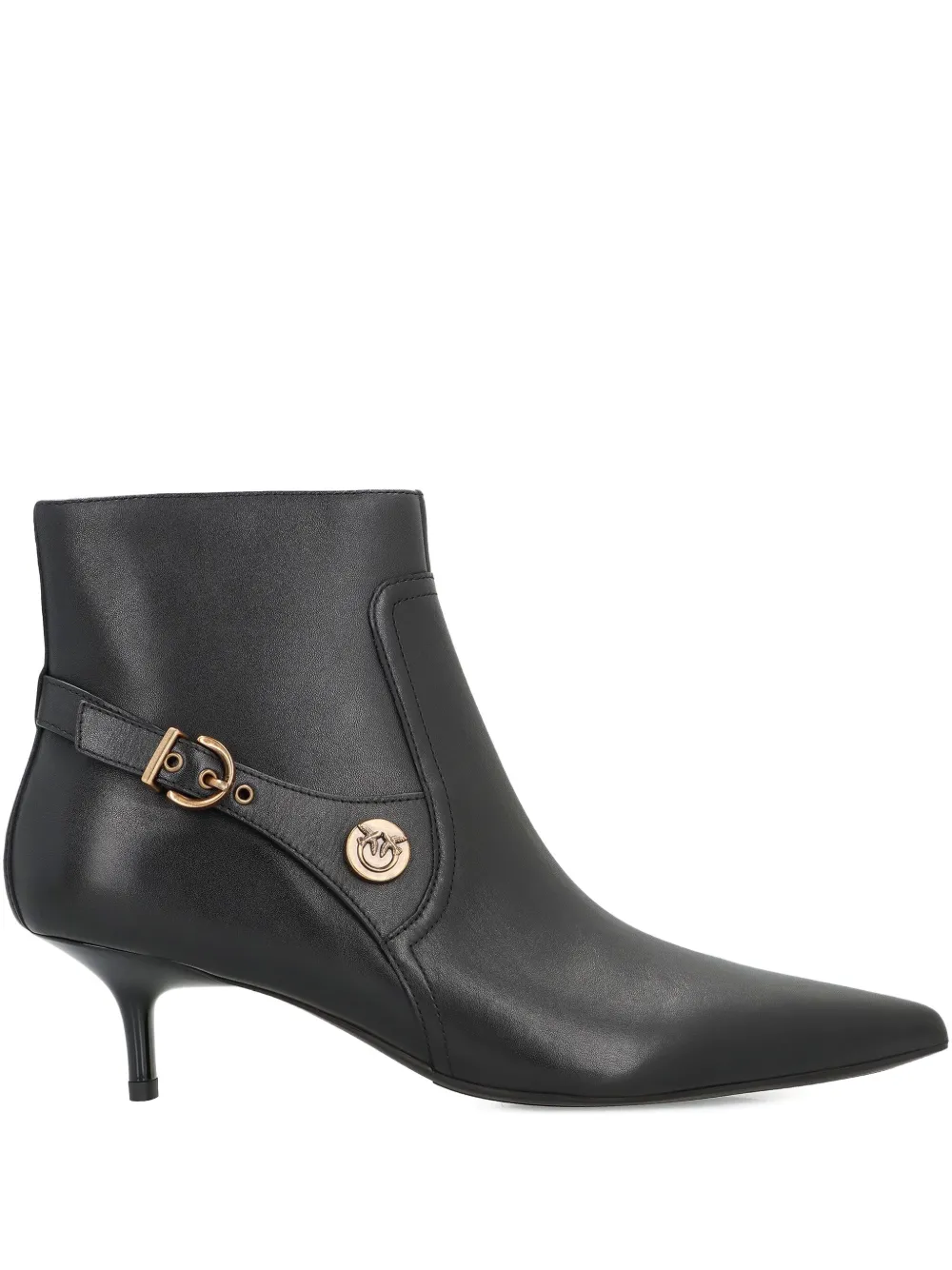 buckle-detail pointed-toe boots