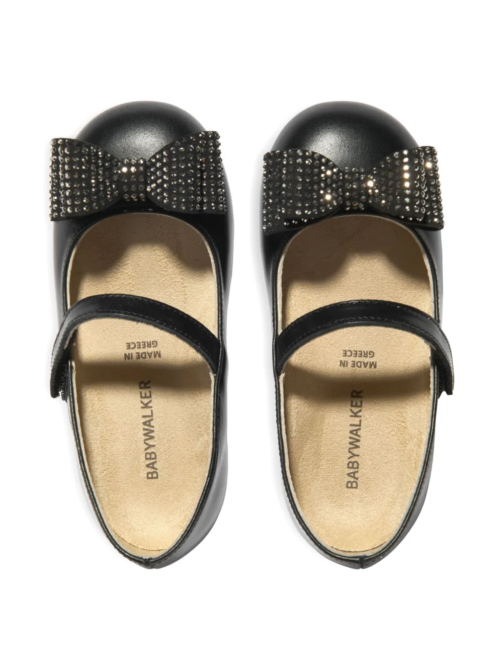 BabyWalker bow-embellishment ballerina shoes Black