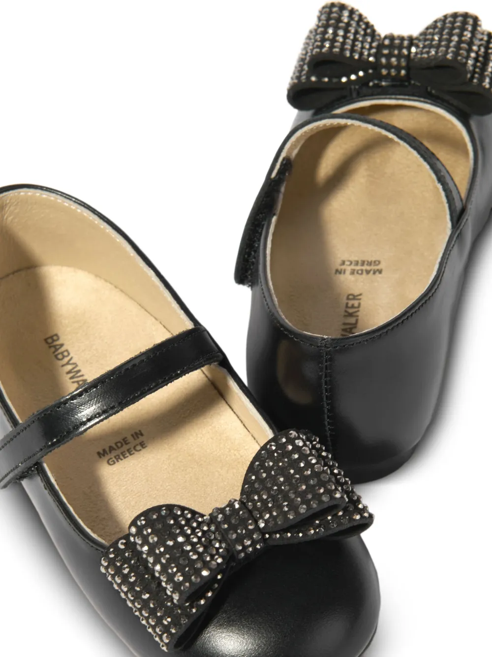 BabyWalker bow-embellishment ballerina shoes Black