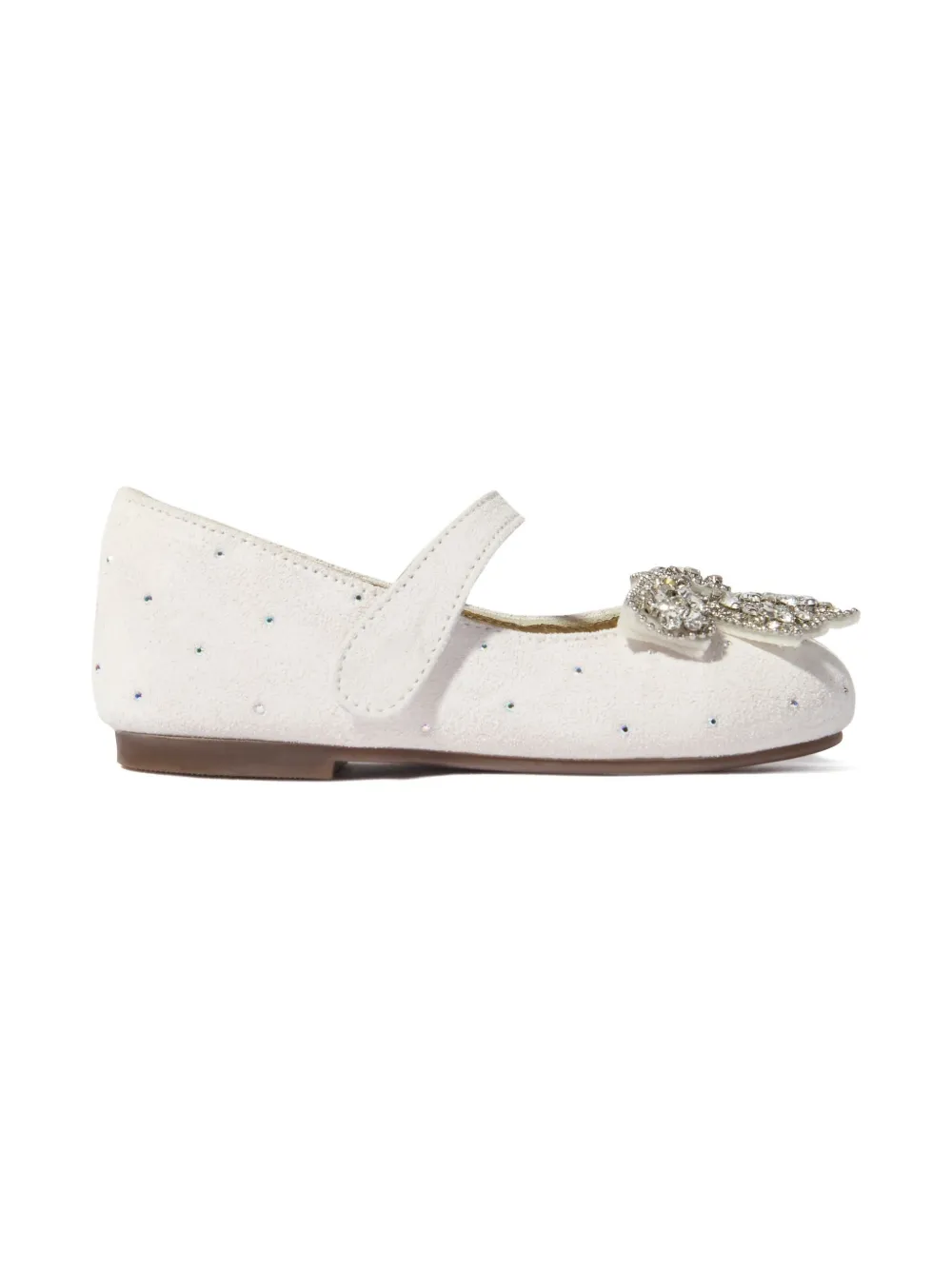 BabyWalker crystal-embellish t ballerinas White