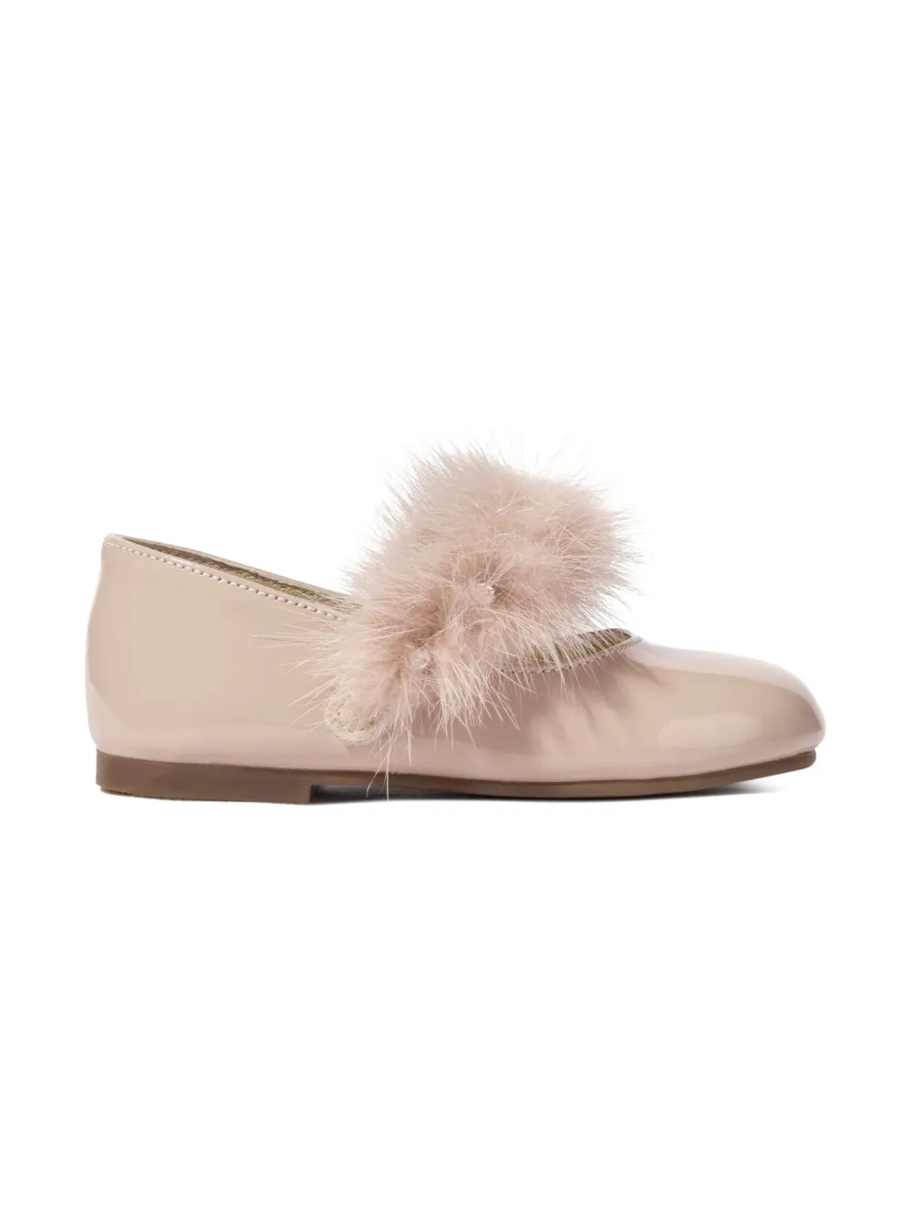 BabyWalker fur-trim ballerina shoes Pink