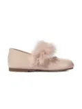 BabyWalker fur-trim ballerina shoes - Pink