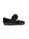 BabyWalker fur-trim ballerina shoes - Black