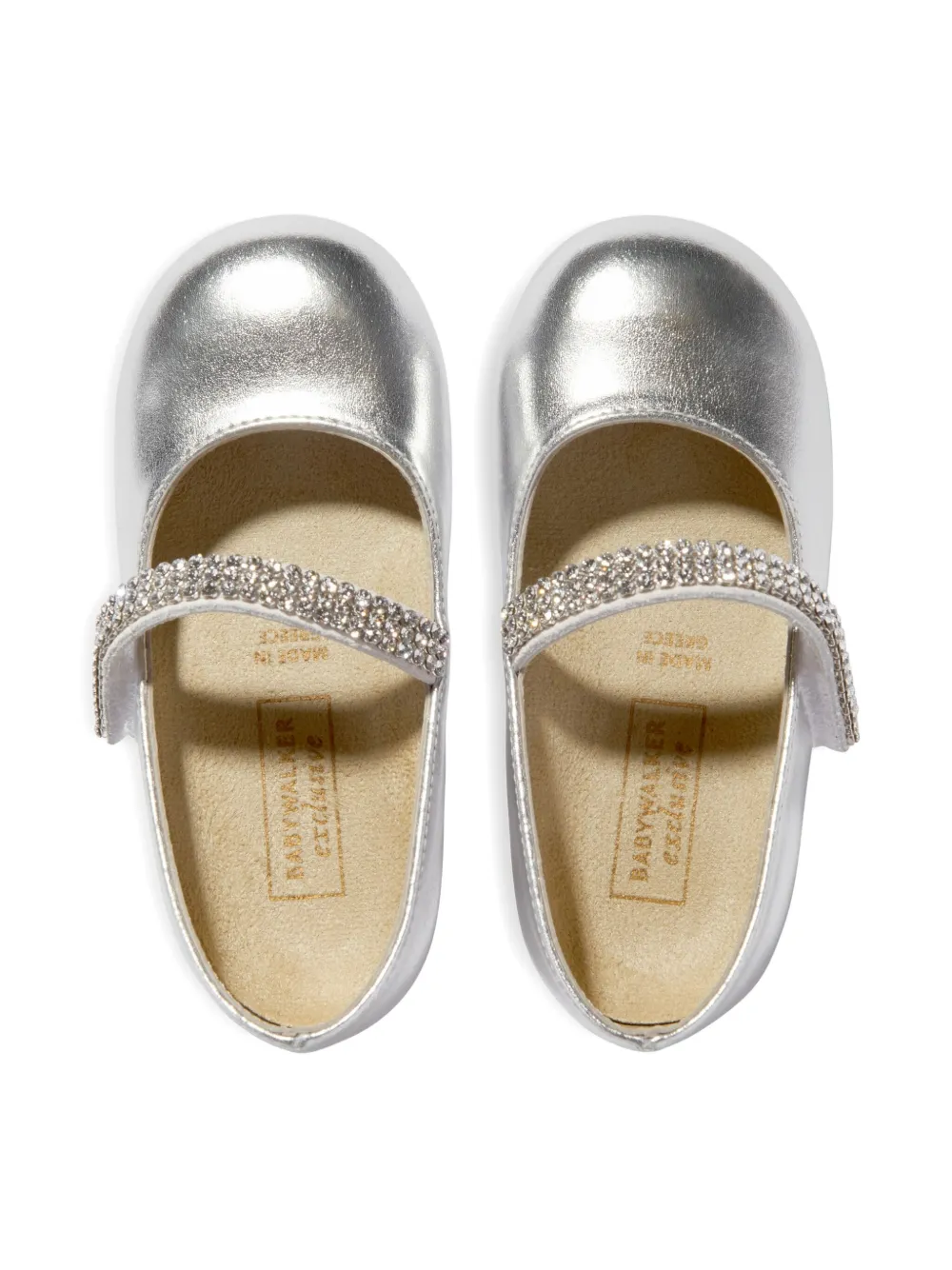 BabyWalker crystal-embellished ballerina shoes Silver