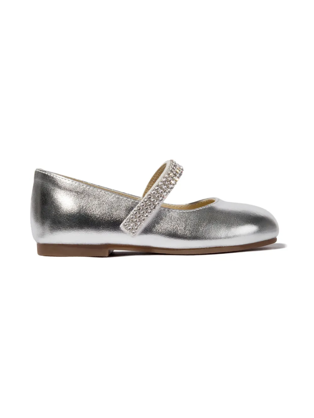 BabyWalker crystal-embellished ballerina shoes Silver
