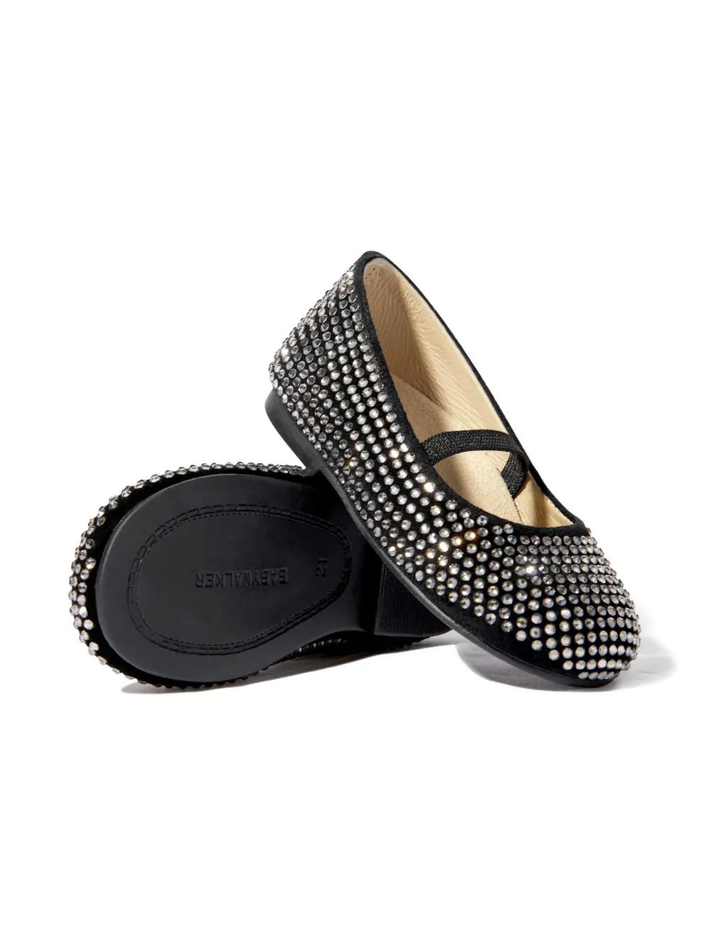 BabyWalker crystal-embellishment ballerina shoes - Zwart
