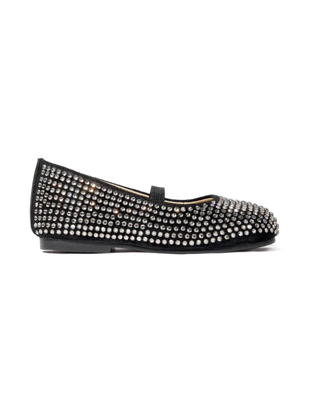 BabyWalker crystal-embellish t ballerina shoes Black