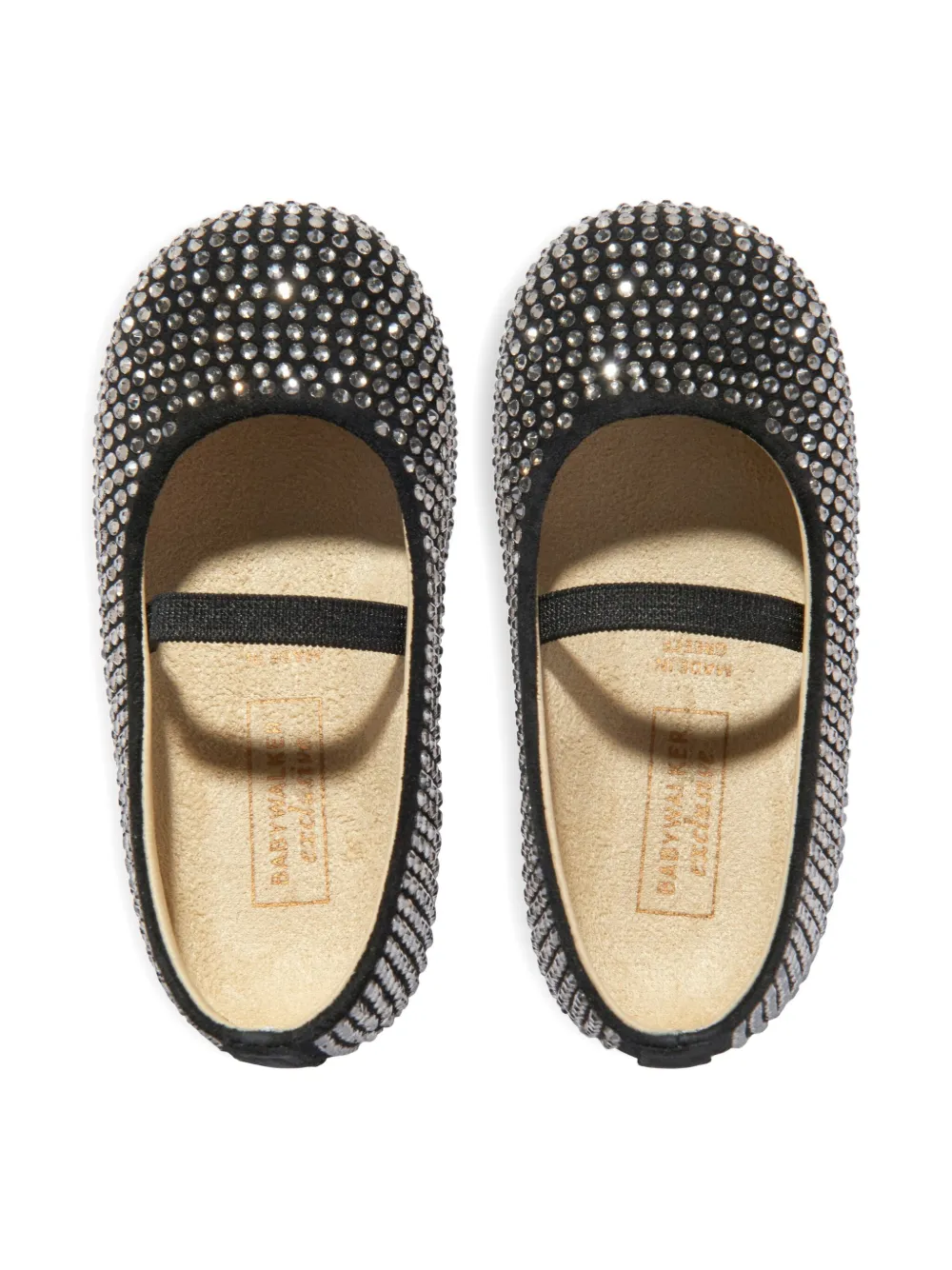 BabyWalker crystal-embellishment ballerina shoes Black