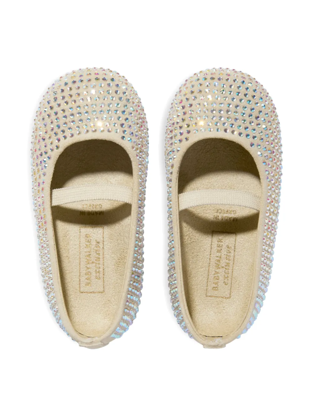 BabyWalker crystal-embellishment ballerina shoes Neutrals