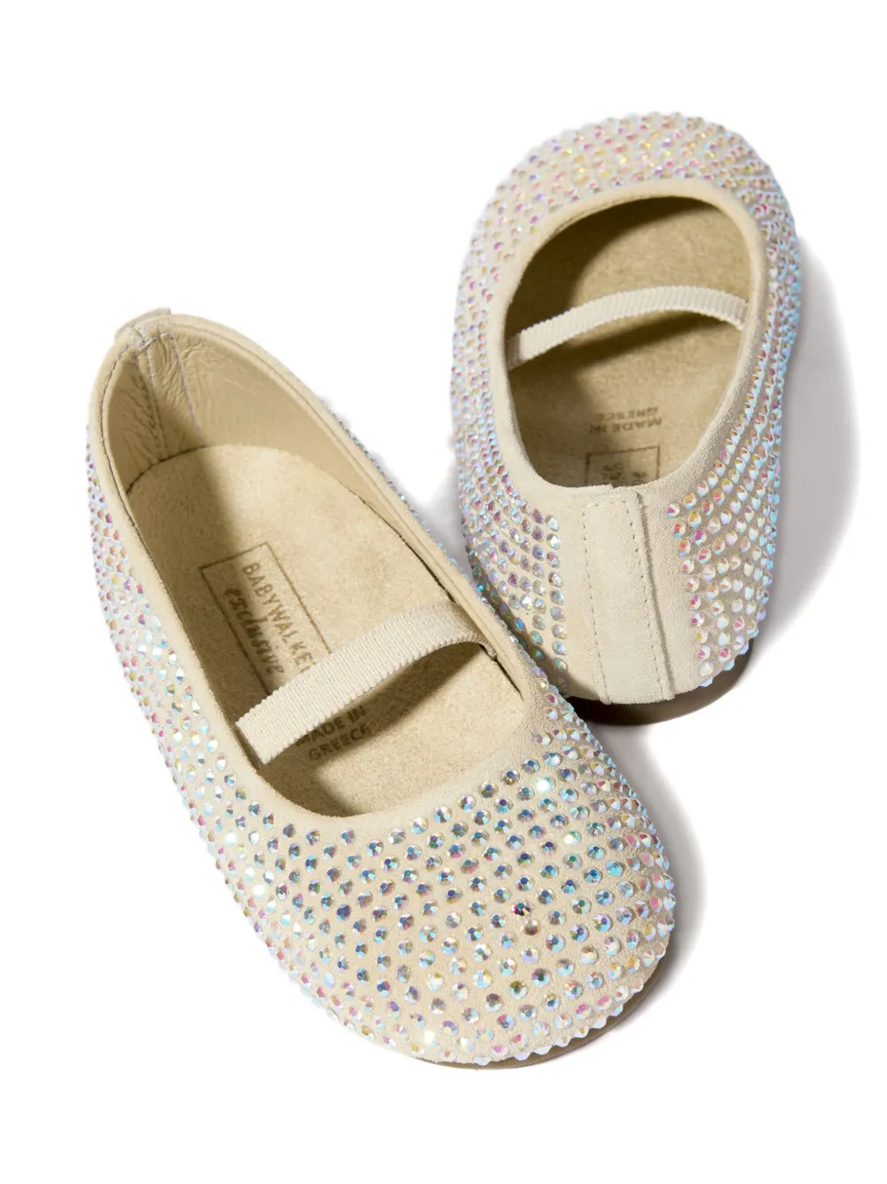 BabyWalker crystal-embellishment ballerina shoes Neutrals