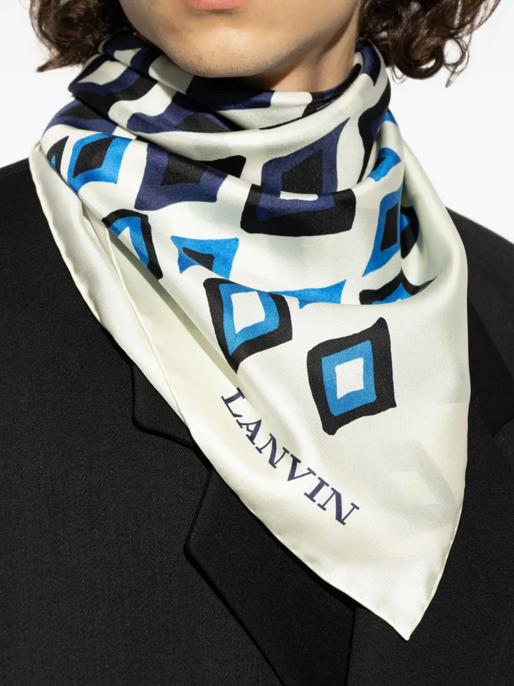 Lanvin Sjaal met geometrische print Wit