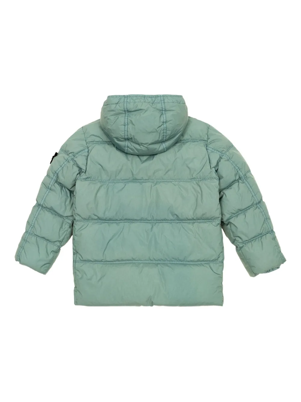 Stone Island Junior quilted logo-patch jacket Blauw