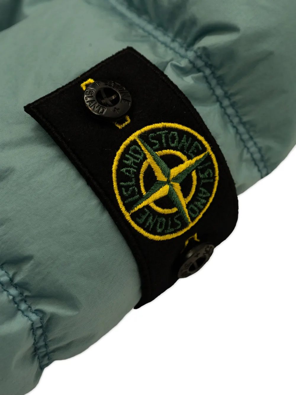 Stone Island Junior quilted logo-patch jacket Blauw