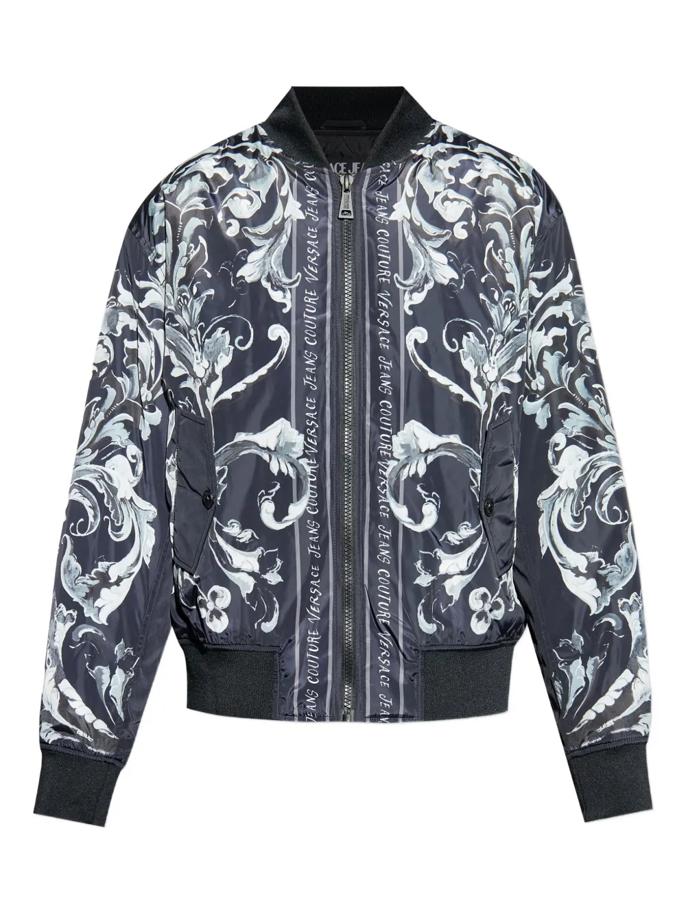 Versace Jeans Couture baroque-print bomber jacket Zwart