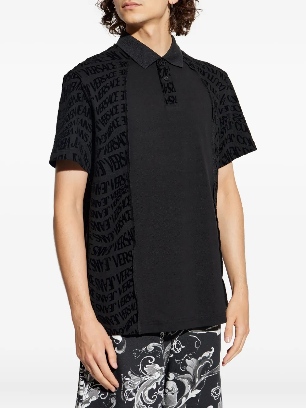 Versace Jeans Couture logo-detailing polo shirt Zwart