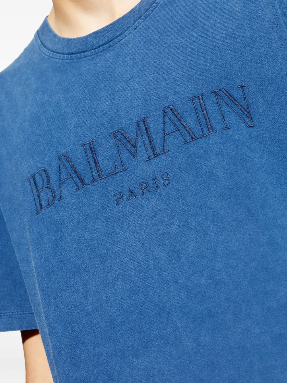 Balmain T-shirt met geborduurd logo Blauw