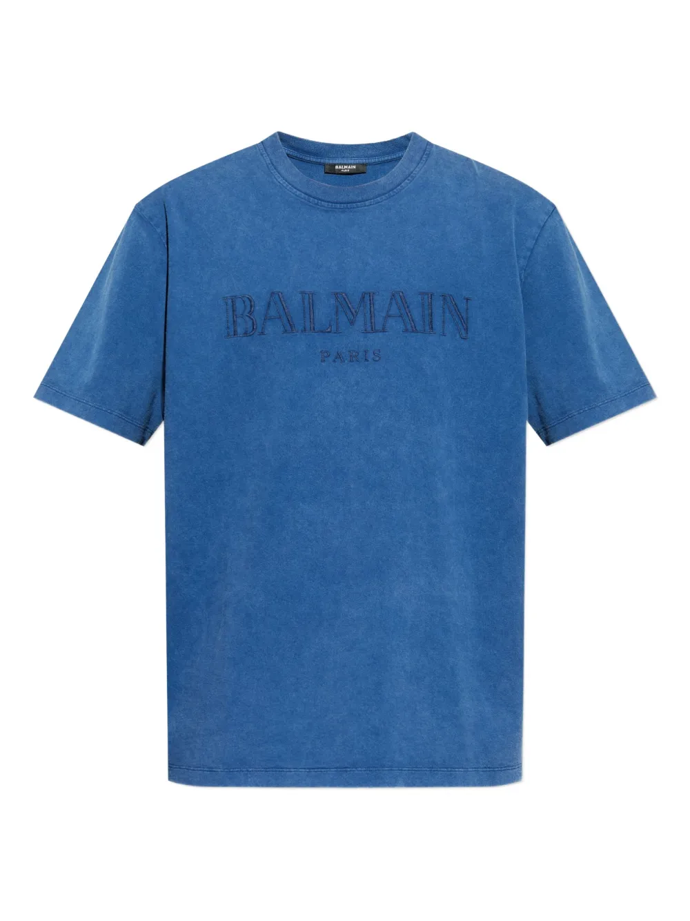 Balmain embroidered-logo t-shirt Blauw
