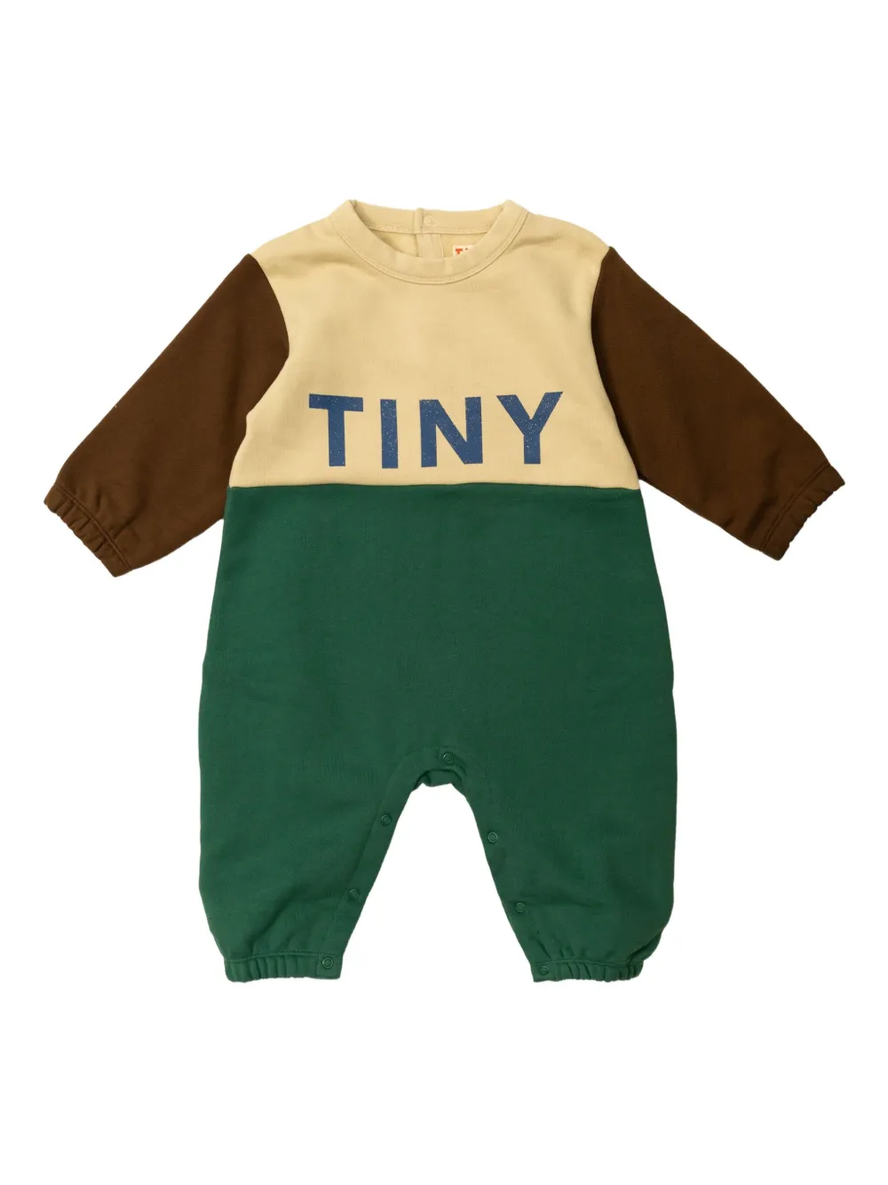 Tiny Cottons colour-block logo romper Groen