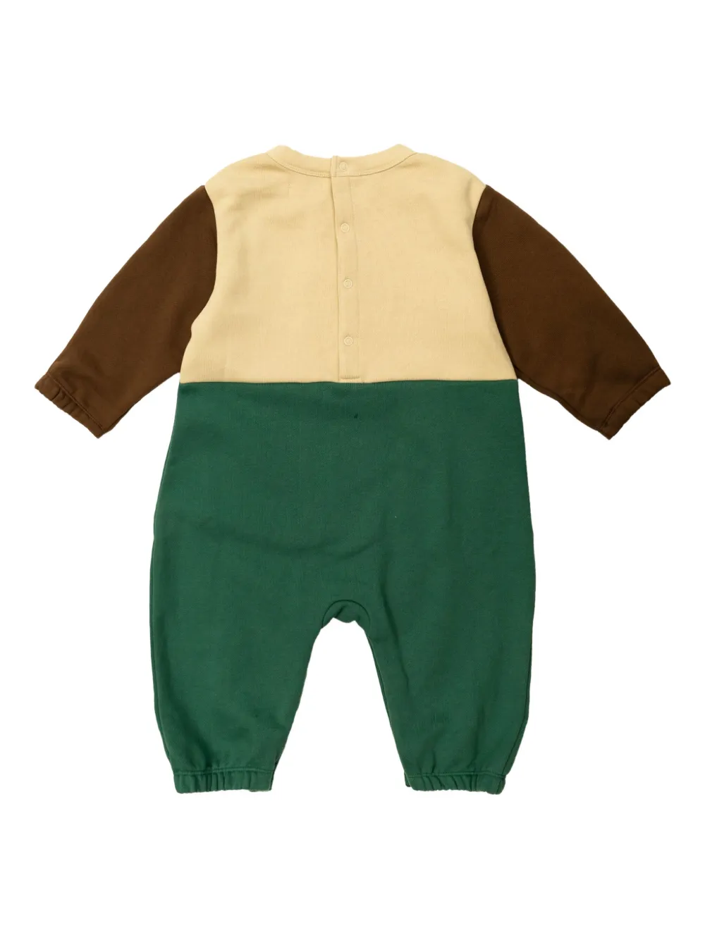 Tiny Cottons colour-block logo romper - Groen