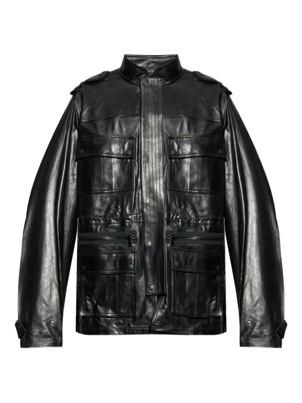 Balmain Leren jack Zwart
