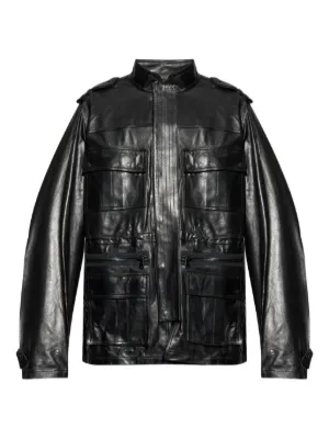 BALMAIN バルマン レザージャケット ラムレザー 裏地 ブラック BALMAIN ＆ H&M バルマン 限定コラボ 牛革 シボ ラムレザー