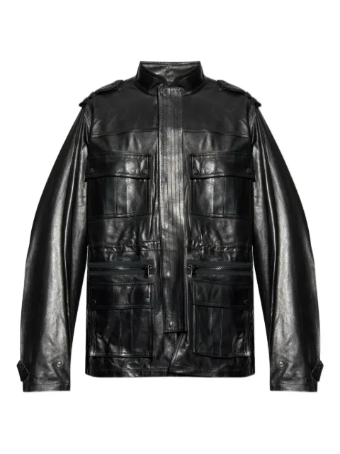 Balmain multiple-pocket leather jacket