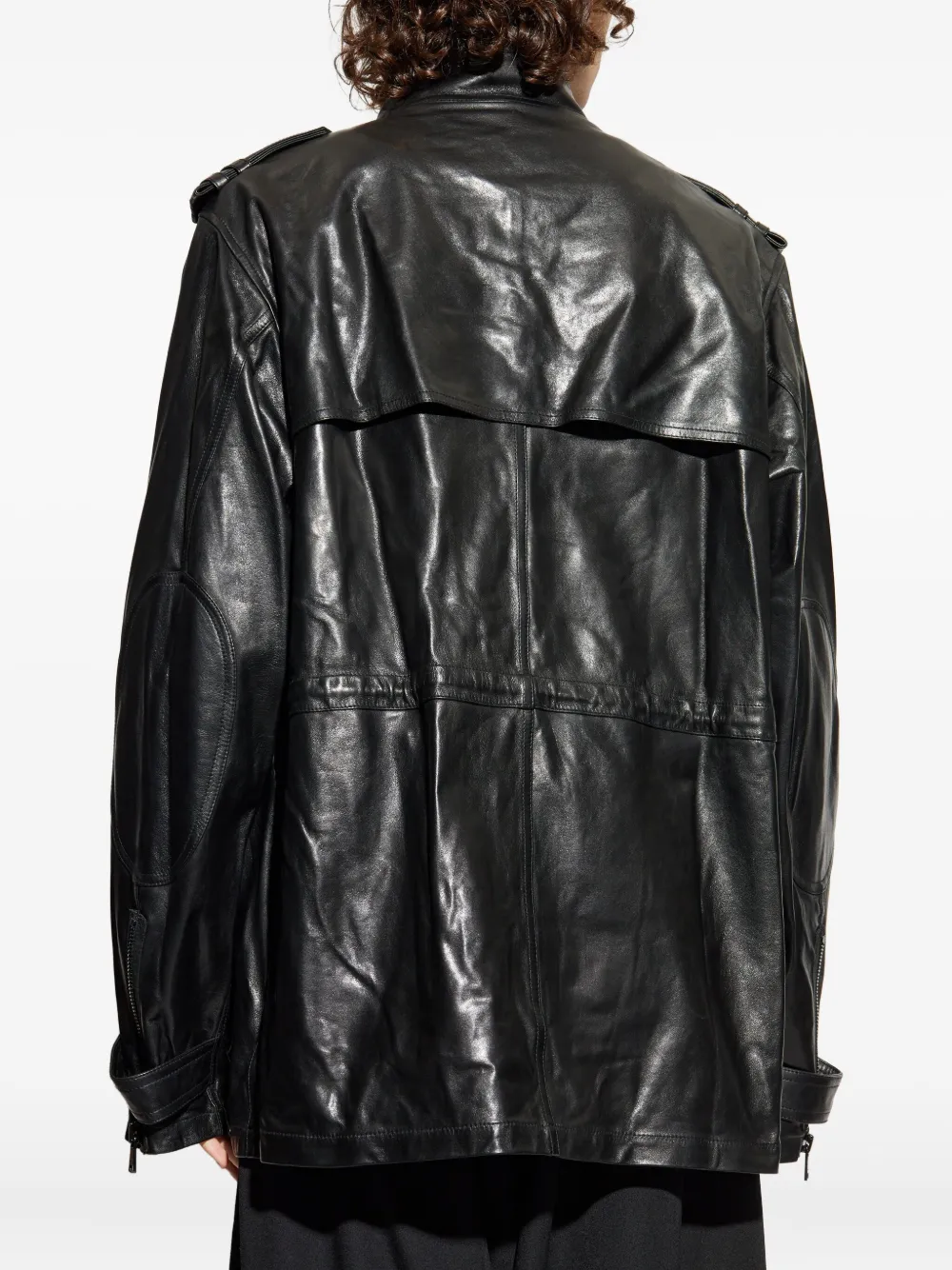 Balmain Leren jack Zwart