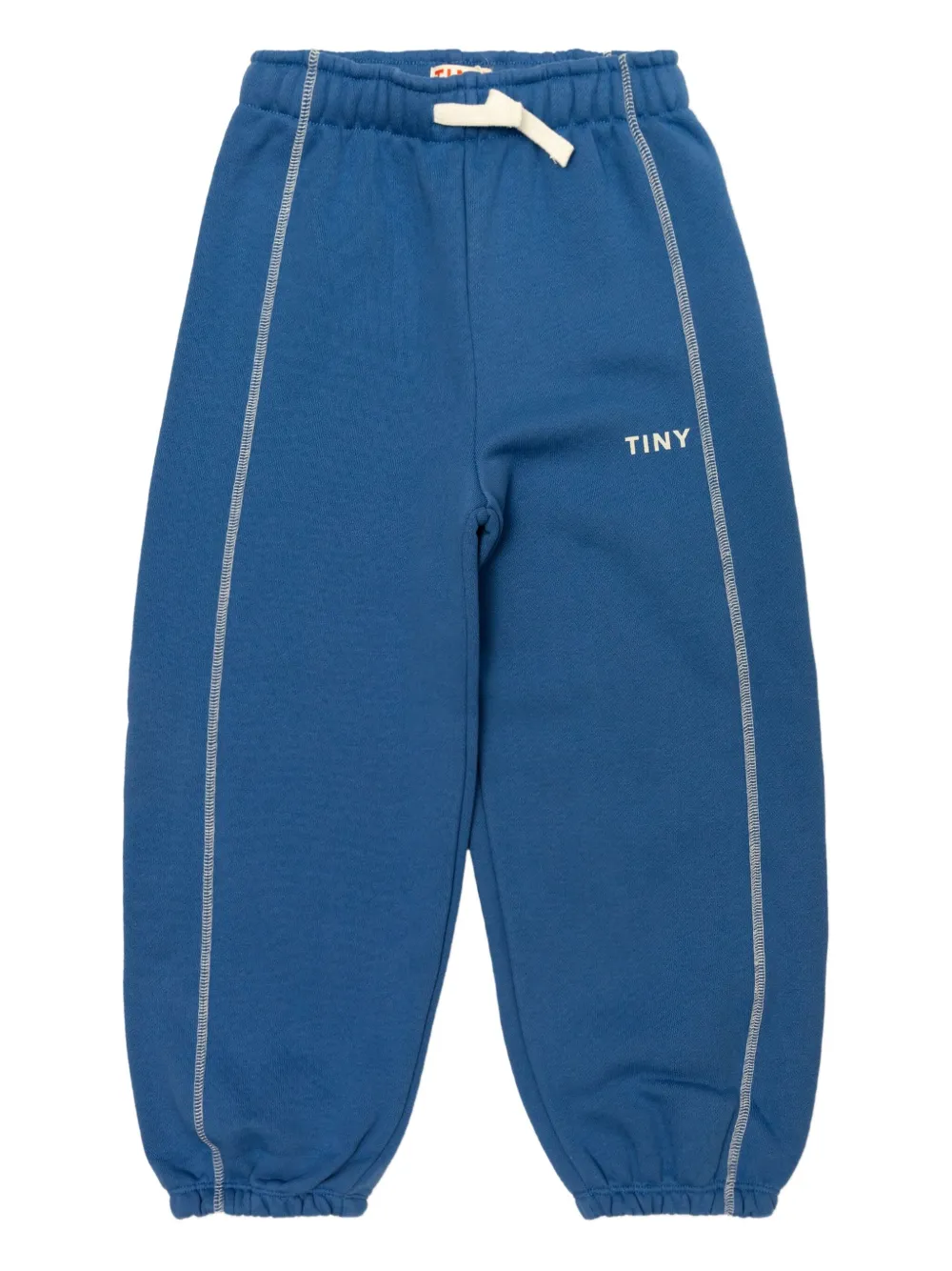 Tiny Cottons Contrast organic-cotton track pants Blauw